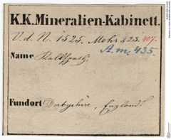Etiketten zu Calcit (NHMW-MIN-Am435)